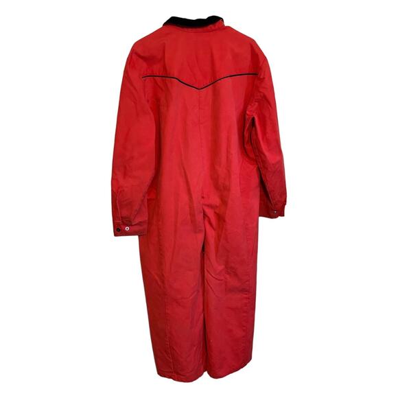 Vintage American West Red Coveralls Jumpsuit Workwear ~ Size Small- Snap Legs - Picture 3 of 5